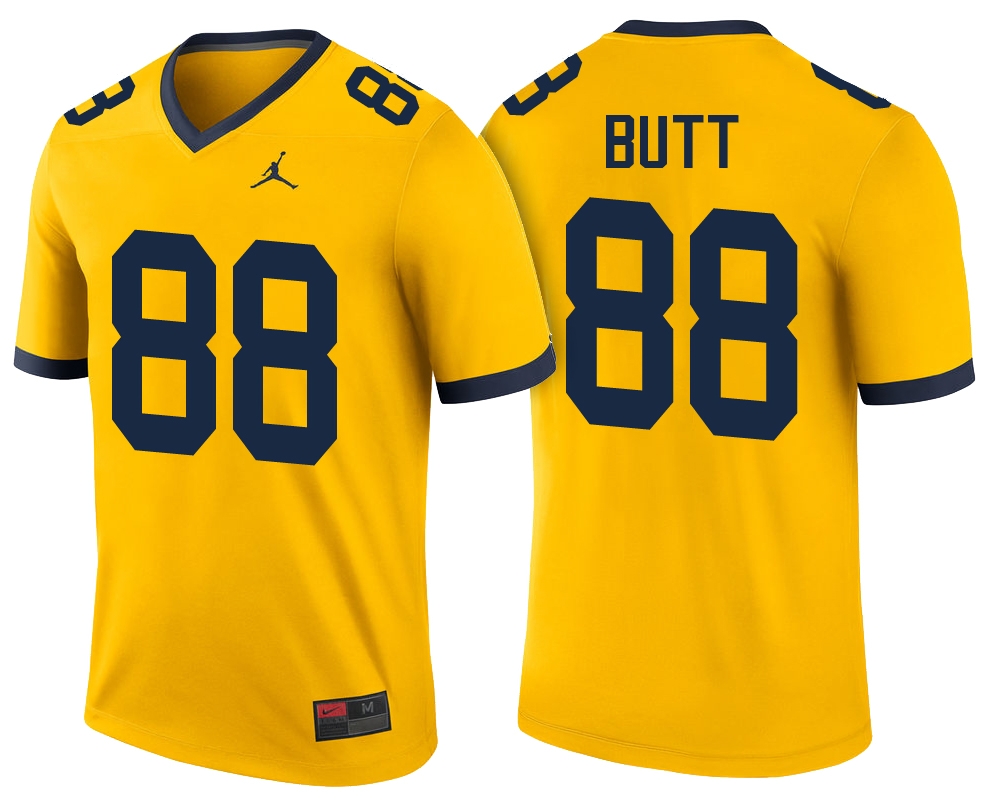 Michigan Wolverines Men's NCAA Jake Butt #88 Maize Player Color Rush Game Performance College Football Jersey MVO7749PI